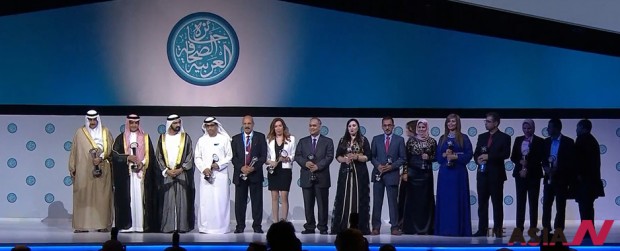 7.This year's winner of the 14th edition of the Arab Journalism Award are; Sheikh Waleed Al Ibrahim, Chairman of MBC Group(left) with Sheikh Mohammed bin Rashid Al Maktoum