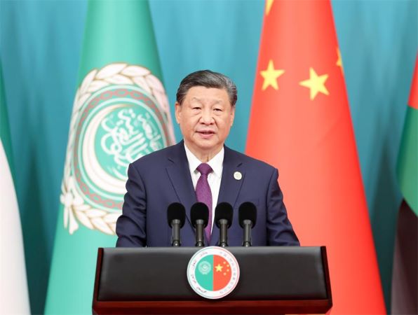  Chinese President Xi Jinping attends the opening ceremony of the 10th ministerial conference of the China-Arab States Cooperation Forum and delivers a keynote speech at the Diaoyutai State Guesthouse in Beijing, capital of China, May 30, 2024. [Xinhua/Ding Haitao]