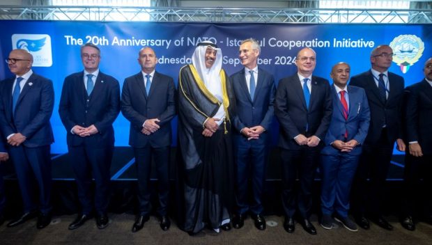 Stoltenberg and GCC officials at the ICI-NATO 2oth anniversary ceremony (NATO)